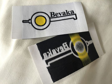 Heat Cut Woven Iron On Garment Labels With Glue Back , Custom Name Labels For Clothing