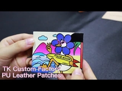 কাস্টম এমবসড লেদার প্যাচ ব্র্যান্ড নাম জিন্সের জন্য ট্যান রঙের আসল