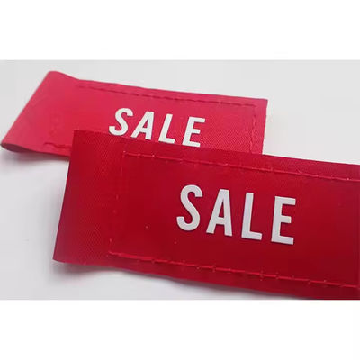 কাস্টমাইজড ব্র্যান্ড লোগো বিক্রয় লেবেল পোশাক লেবেল স্ক্রিন প্রিন্টিং লোগো বোনা লেবেল