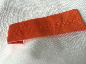 Comfortable Needleloom Woven Clothing Labels With High Frequency Debossing