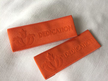 Comfortable Needleloom Woven Clothing Labels With High Frequency Debossing