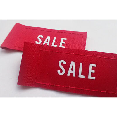 কাস্টমাইজড ব্র্যান্ড লোগো পোশাক বিক্রয় লেবেল স্ক্রিন প্রিন্টিং লোগো পোশাকের জন্য বোনা লেবেল