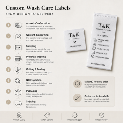 Eco-Friendly Customized Design Woven Clothing Labels with Free Sample Cost for Womenswear Fashion Brands