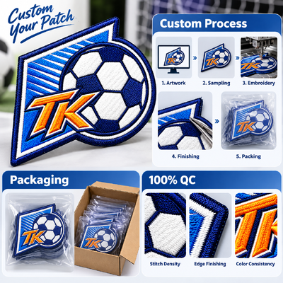 Custom Embroidered Football Patches with Team Logo for Jerseys and Sportswear