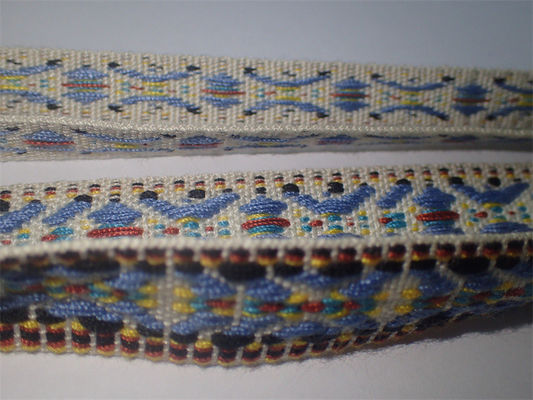 কাস্টম বোনা তুলো উচ্চ শক্তি Jacquard টেপ রঙিন জাতীয় শৈলী