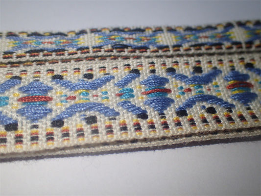 কাস্টম বোনা তুলো উচ্চ শক্তি Jacquard টেপ রঙিন জাতীয় শৈলী