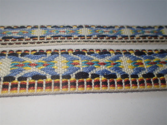 কাস্টম বোনা তুলো উচ্চ শক্তি Jacquard টেপ রঙিন জাতীয় শৈলী